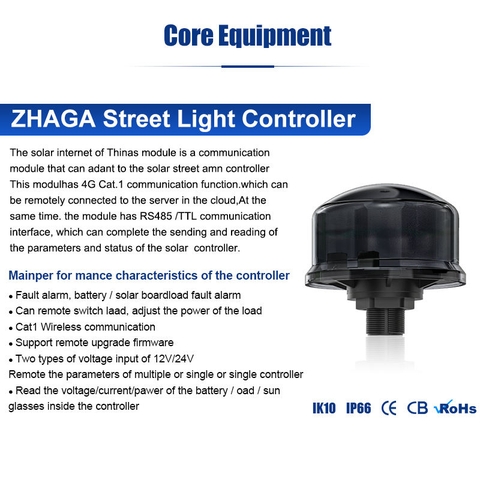 Hệ Thống Điều Khiển Đèn Đường Năng Lượng Mặt Trời Thông Minh ZALAA LoRa-MESH-Solar Chuẩn ZHAGA NEMA