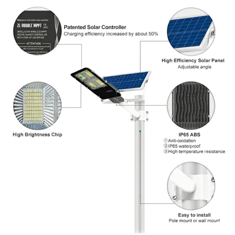 Đèn Đường Năng Lượng Mặt Trời ZALAA ZL-YS (200W - 400W) Tích Hợp MPPT Kép, Chống Nước IP65