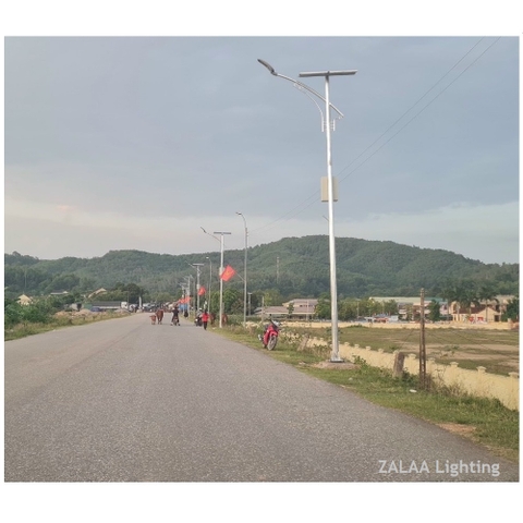 Cột Đèn Đường Cao Áp Năng Lượng Mặt Trời ZCD-CD02 Cần Đèn Đơn 1 tấm Pin Solar Panel