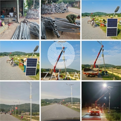 Cột Đèn Đường Cao Áp Năng Lượng Mặt Trời ZCD-CD02 Cần Đèn Đơn 1 tấm Pin Solar Panel