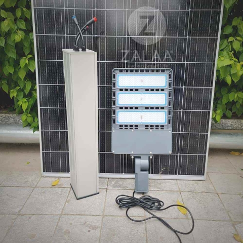 Bộ Đèn Đường Năng Lượng Mặt Trời 100W Kết Hợp // Điện Lưới AC220V ZALAA