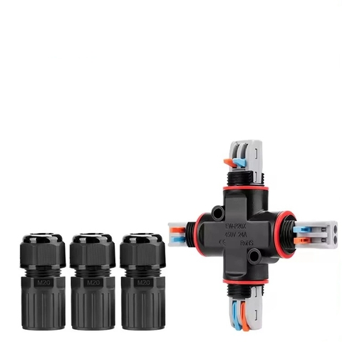 Cầu đấu nối 4 ngả cho dây điện đèn LED ngoài trời, Weichat EW-P20X, 450V, IP68 - Linh kiện đèn led Zalaa