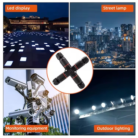 Cầu đấu nối 4 ngả cho dây điện đèn LED ngoài trời, Weichat EW-P20X, 450V, IP68 - Linh kiện đèn led Zalaa