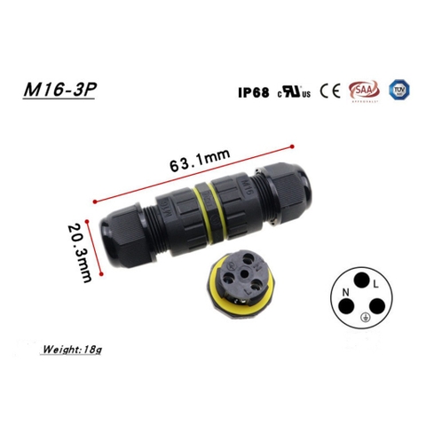 Cầu Đấu Nối Dây Điện Đèn LED Ngoài Trời đầu siết cáp M16, M20, M25..lõi 2, 3, 4, 5, 6pin Chống nước, Ngoài trời IP68 - Linh kiện đèn led Zalaa