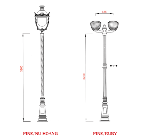 Đế Cột Pine - Chân Đế Cột Đèn Thép Gang Bền Bỉ Chịu Lực Cao