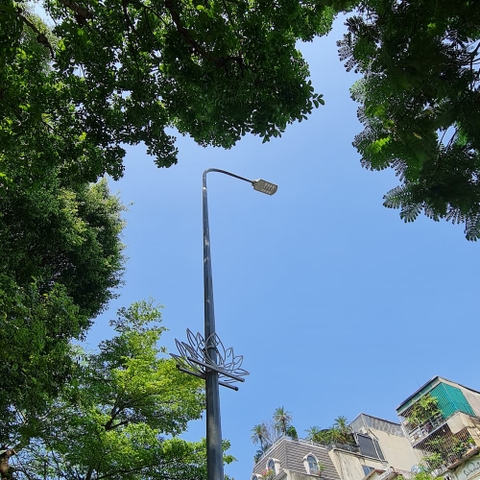 Cột Đèn Cao Áp Liền Cần Đơn cao từ 6m đến 11m chiếu sáng đường phố