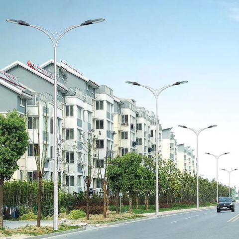 Cột Đèn Cao Áp Liền Cần Đôi cao từ 6m đến 11m chiếu sáng đường phố