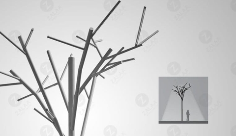 Cột Đèn Cây Cành Ống LED 3-8W/Cành thiết kế đẹp lạ trang trí Khuôn Viên Sân Vườn