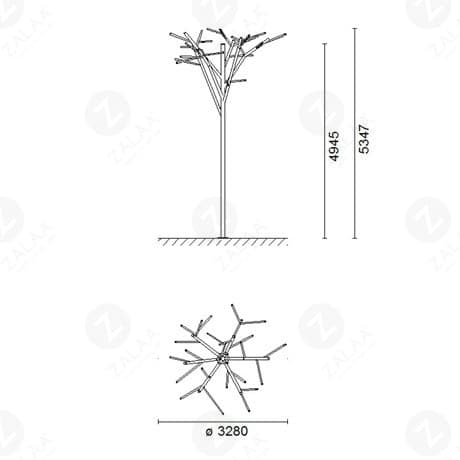 Cột Đèn Cây Cành Ống LED 3-8W/Cành thiết kế đẹp lạ trang trí Khuôn Viên Sân Vườn