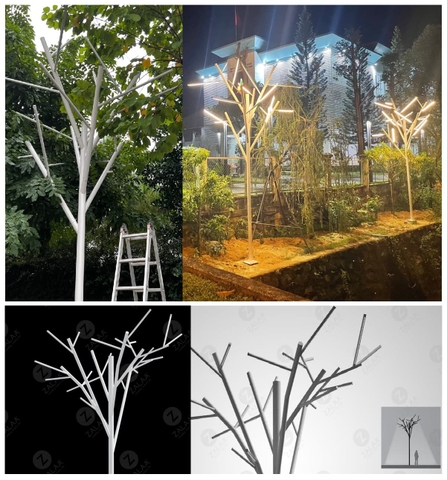 Cột Đèn Cây Cành Ống LED 3-8W/Cành thiết kế đẹp lạ trang trí Khuôn Viên Sân Vườn