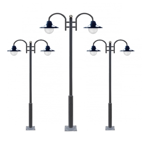 Cột Đèn Sân Vườn 2 Tay Quả Cầu D200, D300, D400 cho Trụ cao từ 2m-5m ZALAA