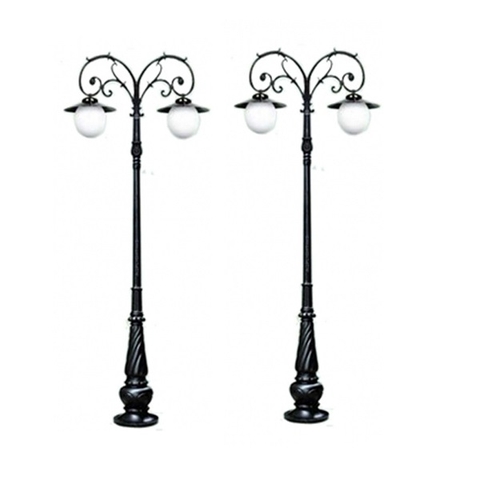 Cột Đèn Sân Vườn 2 Tay Quả Cầu D200, D300, D400 cho Trụ cao từ 2m-5m ZALAA