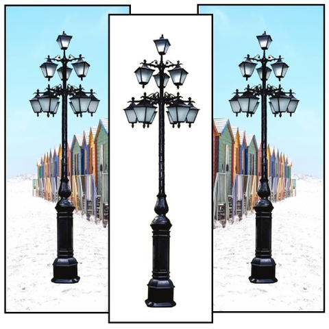 Cột Trang Trí Sân Vườn Chùa Cao 3-6m Gồm 10 Tay Đèn Mai Chiếu Thủy ZALAA