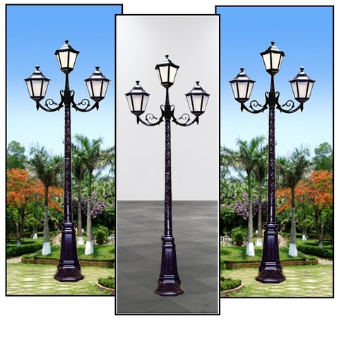 Cột Đèn Sân Vườn 3 Bóng Kiểu Cổ Điển Châu Âu Đẹp Lạ cao từ 2m-5m ZALAA
