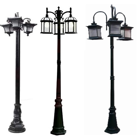 Cột Đèn Trang Trí Sân Chùa, Nhà Thờ, Đền, 3 Bóng cho Trụ cao từ 2m-5m ZALAA