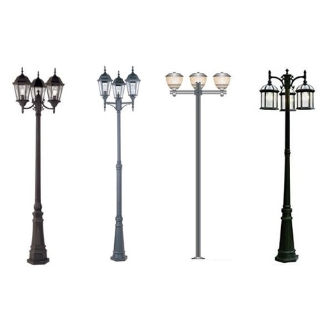 Cột Đèn Trang Trí Sân Chùa, Nhà Thờ, Đền, 3 Bóng cho Trụ cao từ 2m-5m ZALAA