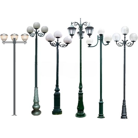Cột Đèn Sân Vườn 3 Tay Quả Cầu D200, D300, D400 cho Trụ cao từ 2m-5m ZALAA