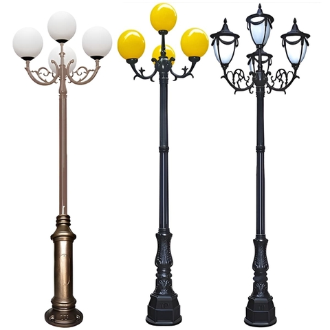 Cột Đèn Sân Vườn 4 Bóng chiếu sáng và trang trí cảnh quan cao từ 2m-5m ZALAA