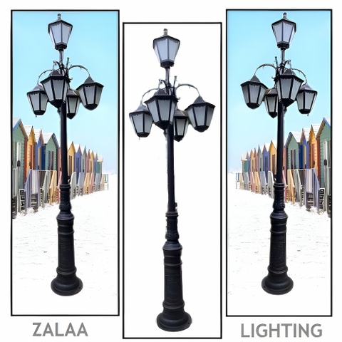 Cột Đèn Sân Vườn 5 Tay Đèn Mai Chiếu Thủy Cổ Điển cho Trụ cao từ 2m-5m ZALAA