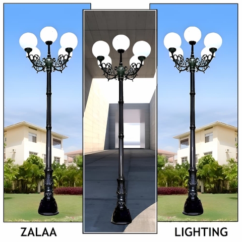 Cột Đèn Sân Vườn 5 Bóng chiếu sáng và trang trí cảnh quan cao từ 2m-5m ZALAA