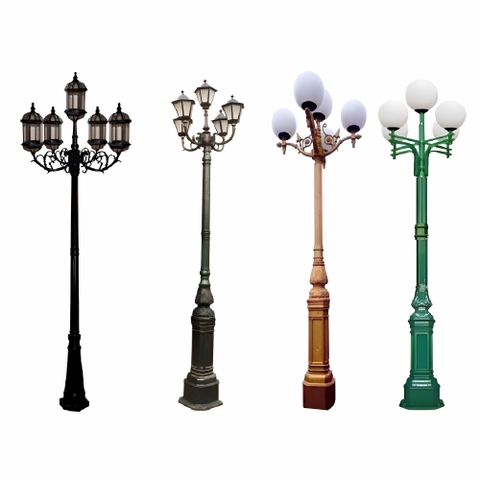 Cột Đèn Sân Vườn 5 Bóng chiếu sáng và trang trí cảnh quan cao từ 2m-5m ZALAA