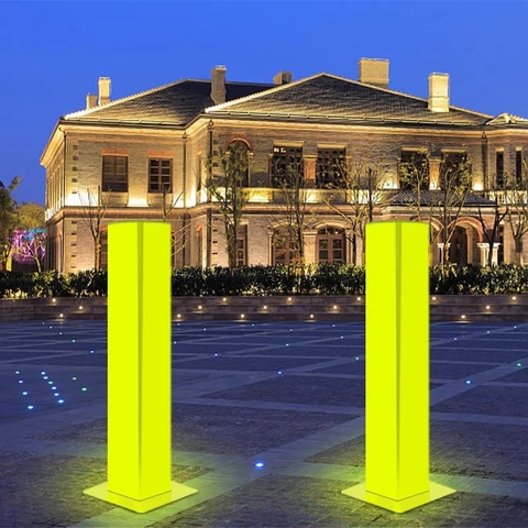 Cột Đèn Trang Trí Cảnh Quan Hộp MICA nhiều màu Chiếu Sáng Toàn Thân 30-70W Cao 2-5m