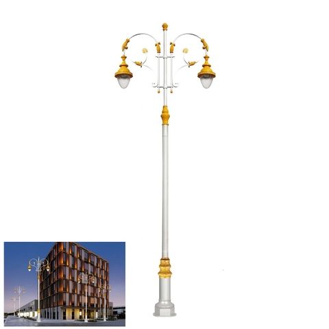 Cột 2 Đèn Sân Vườn Tân Cổ Điển Đúc Tinh Xảo ZSV_TYD-0501 ZALAA OEM Chiếu sáng Cảnh Quan, Dự án đô thị, Công viên