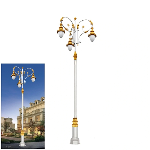 Cột 3 Đèn Sân Vườn Tân Cổ Điển Đúc Tinh Xảo ZSV_TYD-0601 ZALAA OEM Chiếu Sáng Dự Án