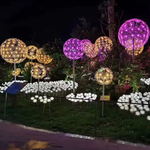 Đèn LED Dandelion Bông Hoa Bồ Công Anh D1.2m, Ánh sáng đổi màu RGB, Giải pháp chiếu sáng cảnh quan kiểu mới