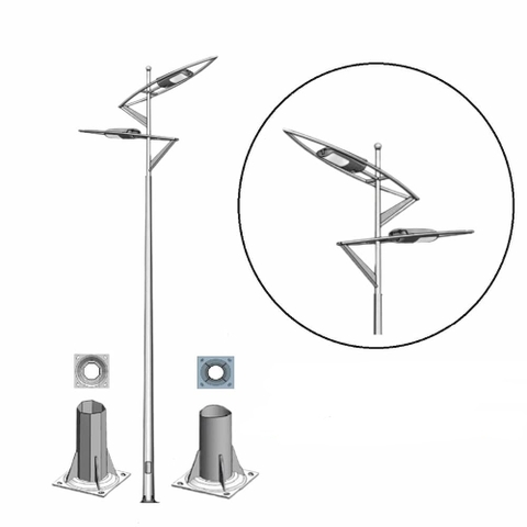 Cột Đèn Cao Áp Chiếu Sáng Đường Phố | Cần Đèn Đôi ZCD.CK09