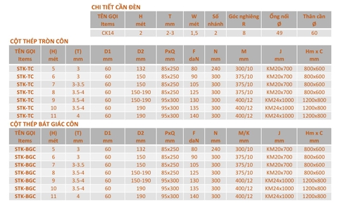 Cột Đèn Cao Áp Chiếu Sáng Đường Phố | Cần Đèn Đôi ZCD.CK14
