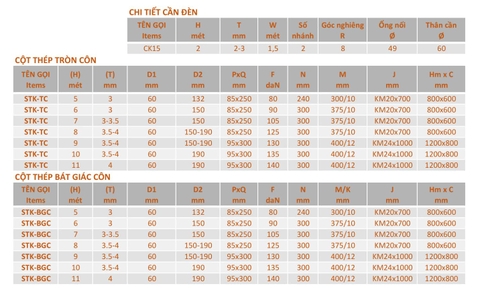 Cột Đèn Cao Áp Chiếu Sáng Đường Phố | Cần Đèn Đôi ZCD.CK15