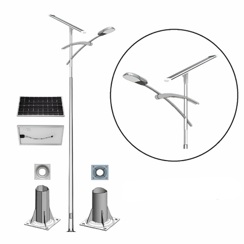 Cột Đèn Đường Cao Áp Năng Lượng Mặt Trời ZCD-CD08 Cần Đèn Đơn 1 tấm Pin Solar Panel