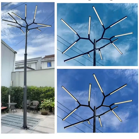 Cột Giật Cấp và Đầu đèn LED kiểu Cành cây đẹp lạ  ZCV ZALAA Tree Lights chiếu sáng dự án Vườn Án Sáng ngoài trời