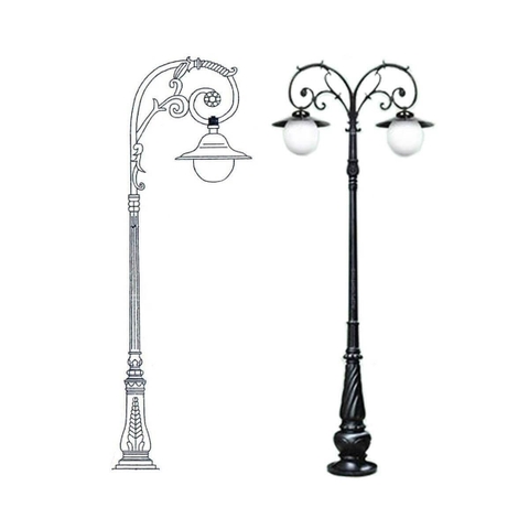 Cột Đèn Trang Trí Sân Vườn Mai Chiếu Thủy Tay 1, 2, 3 Bóng - Mã sản phẩm ZCSV-Vin Zalaa