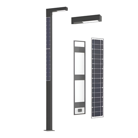 Cột Đèn Vertical Solar Light ZSR-05 Tấm Pin Năng Lượng Mặt Trời Dọc Thân 20W H4,4M