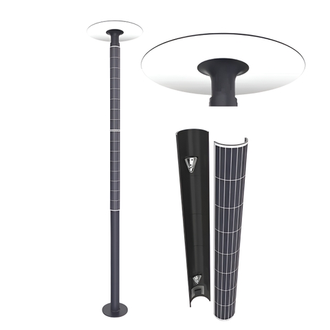 Cột Đèn Có Tấm Pin Năng Lượng Mặt Trời Dọc Thân Vertical Solar Light ZSR-07 20W H3,5M