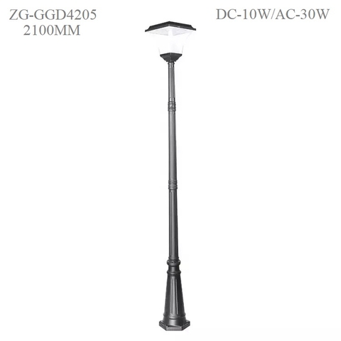 Cột Đèn Năng Lượng Mặt Trời ZG-GGD4205-10W ZALAA cao từ 1m-2m6 chiếu sáng cảnh quan ngoài trời