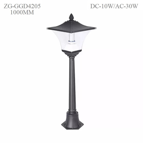 Cột Đèn Năng Lượng Mặt Trời ZG-GGD4205-10W ZALAA cao từ 1m-2m6 chiếu sáng cảnh quan ngoài trời