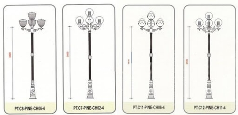 Đế Cột Pine - Chân Đế Cột Đèn Thép Gang Bền Bỉ Chịu Lực Cao