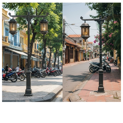 Cột Đèn Sân Vườn 1 Bóng Cổ Điển Cho Biệt Phủ, Nhà Thờ, Đền Chùa Đình | ZSV-GLP EU002-1 ZALAA