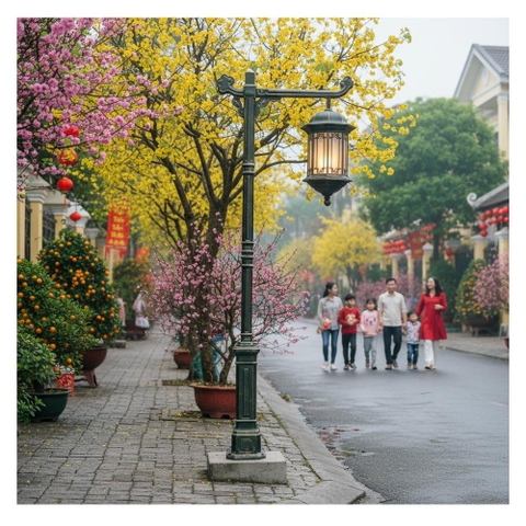 Cột Đèn Sân Vườn 1 Bóng Cổ Điển Cho Biệt Phủ, Nhà Thờ, Đền Chùa Đình | ZSV-GLP EU002-1 ZALAA