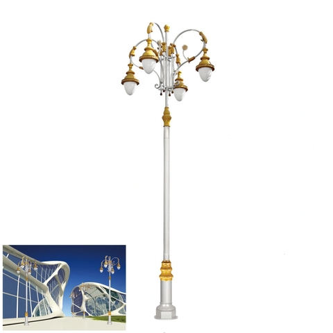 Cột Đèn Sân Vườn 4 Bóng Sơn Vàng Tân Cổ Điển Đúc Tinh Xảo ZSV_TYD-0701 ZALAA Lighting For Project