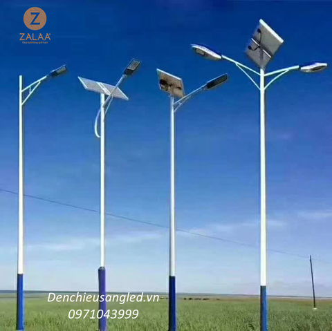 Cột Đèn Năng Lượng Mặt Trời Giật Cấp, cao từ 2m8 đến 9m, ZALAA sản xuất, OEM theo yêu cầu