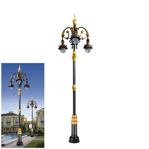 Cột Đèn Sân Vườn Châu Âu 3 Bóng Tân Cổ Điển Đúc Tinh Xảo ZSV_TYD-1001 ZALAA Cho cảnh quan trong biệt thự cổ điển