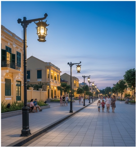 Cột Đèn Sân Vườn Châu Âu Cổ Điển ZALAA (3.0m - 3.5m) - Đèn Lồng Tay Thả , Thân Thép Tấm Dập Khuôn | ZSL-GLP-EC-EU003B