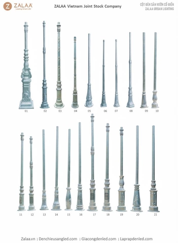 Cột Đèn Sân Vườn 1 Bóng Cổ Điển Cho Biệt Phủ, Nhà Thờ, Đền Chùa Đình | ZSV-GLP EU002-1 ZALAA