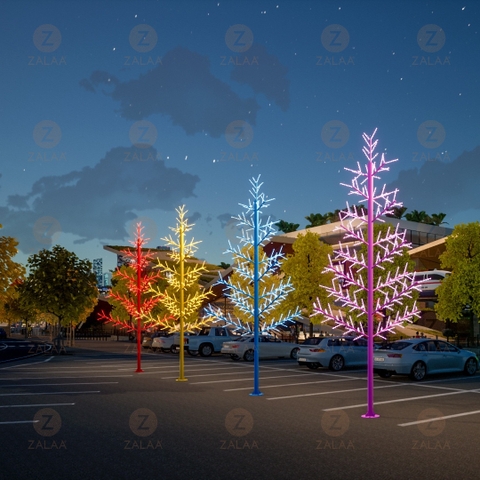 Cột Đèn LED Kiểu Dáng Cây Thông trang trí Trung Tâm Thương Mại ZALAA