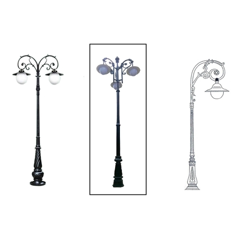 Cột Đèn Trang Trí Sân Vườn Mai Chiếu Thủy Tay 1, 2, 3 Bóng - Mã sản phẩm ZCSV-Vin Zalaa