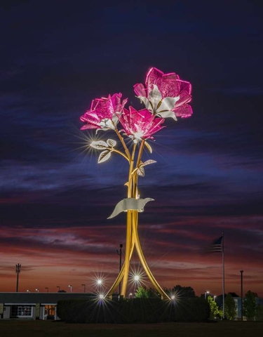 Cột Đèn ZALAA Kiểu Bông Hoa Hồng Trang Trí Nghệ Thuật Chiếu Sáng Cho Dự Án Công Viên Ánh Sáng